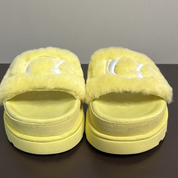 UGG Sunny Yellow Fluffy Slides - Picture 4 of 9